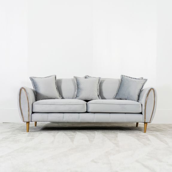 Laura Sofa Range Modern Fabric 3 Seater Wide Choice Fabric , Colour, Trim & Feet