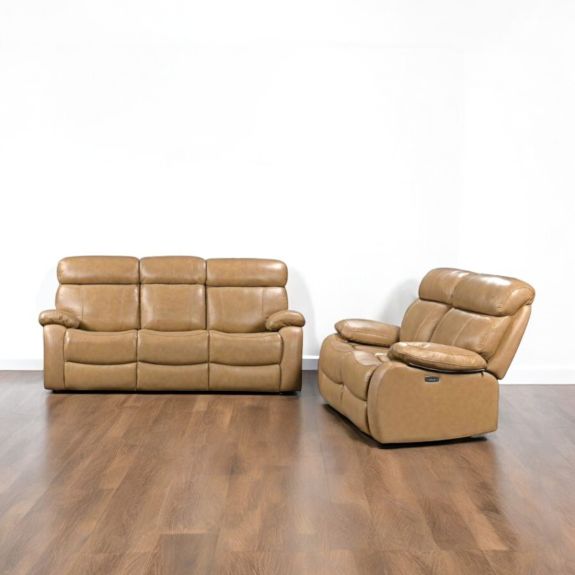 Hampshire Leather Power Recliner 3 & 2 Set