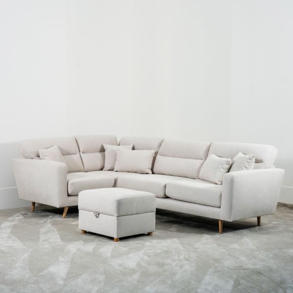 Willow Modern Classic Fabric Sofa Range 2 Corner 1 & Footstool Set Wide Choice Colour + Fabric