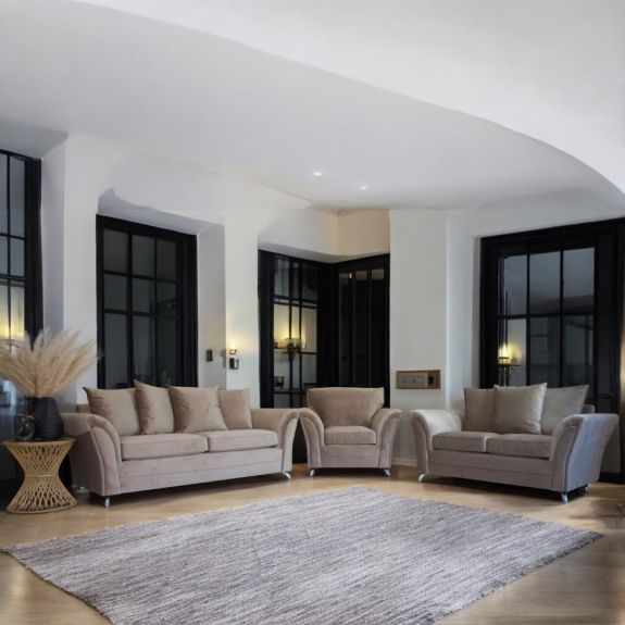 Monroe Sofa Range Classic Fabric 3 & 2 & 1 Seater Set Wide Choice Of Colour 