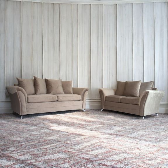 Monroe Sofa Range Classic Fabric 3 & 2 Seater Set Wide Choice Of Colour