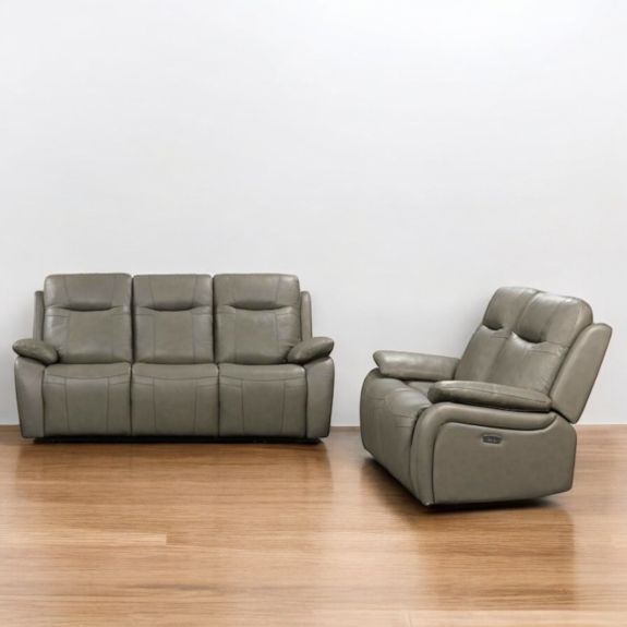 Cambridge Leather Power Recliner 3 & 2 Seater Set