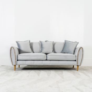 Laura Sofa Range Modern Fabric 3 Seater Wide Choice Fabric , Colour, Trim & Feet