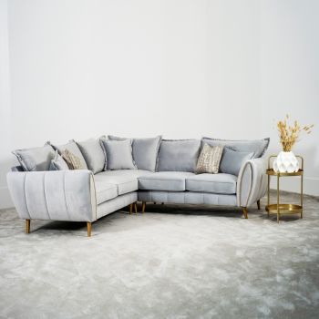 Laura Sofa Range Modern Fabric 2 Corner 2 Wide Choice Fabric , Colour, Trim & Feet