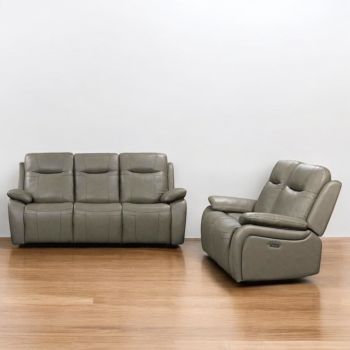 Cambridge Leather Power Recliner 3 & 2 Seater Set